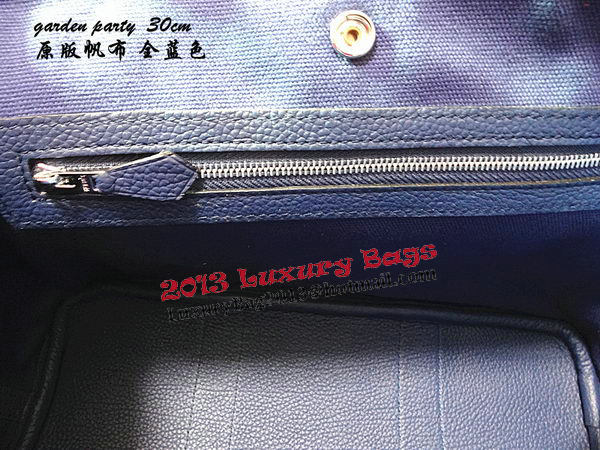 Hermes Garden Party 30cm Tote Bags Original Leather Blue Hermes Garden Party 30cm Tote Bags Original Leather Blue