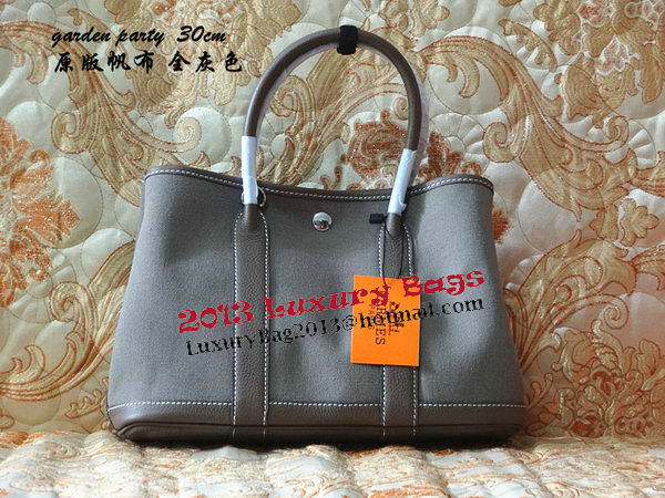Hermes Garden Party 30cm Tote Bags Original Leather Grey Hermes Garden Party 30cm Tote Bags Original Leather Grey