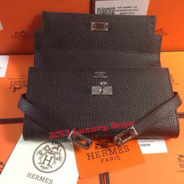 Hermes Kelly Wallet Togo Leather Bi-Fold Purse HA708W Black Hermes Kelly Wallet Togo Leather Bi-Fold Purse HA708W Black
