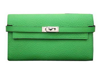 Hermes Kelly Wallet Togo Leather Bi-Fold Purse HA708W Green Hermes Kelly Wallet Togo Leather Bi-Fold Purse HA708W Green