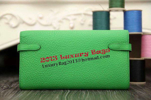 Hermes Kelly Wallet Togo Leather Bi-Fold Purse HA708W Green Hermes Kelly Wallet Togo Leather Bi-Fold Purse HA708W Green