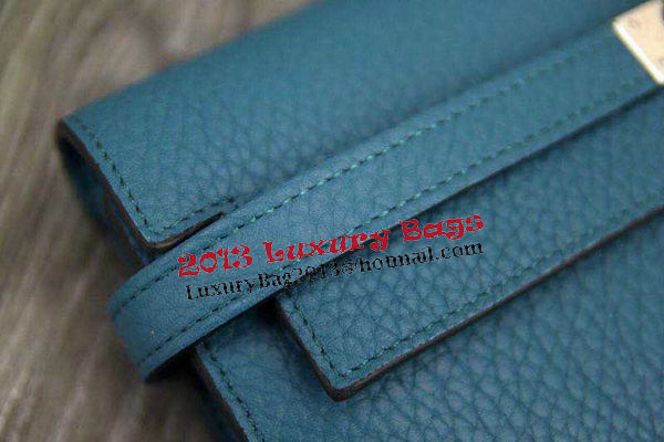 Hermes Kelly Wallet Togo Leather Bi-Fold Purse HA708W Light Blue Hermes Kelly Wallet Togo Leather Bi-Fold Purse HA708W Light Blue