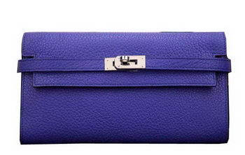 Hermes Kelly Wallet Togo Leather Bi-Fold Purse HA708W Royal Hermes Kelly Wallet Togo Leather Bi-Fold Purse HA708W Royal