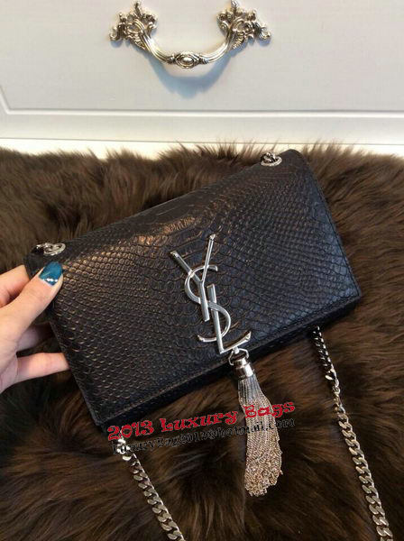 YSL Monogramme Cross-body Shoulder Bag Snake Leather Y31128 Black YSL Monogramme Cross-body Shoulder Bag Snake Leather Y31128 Black