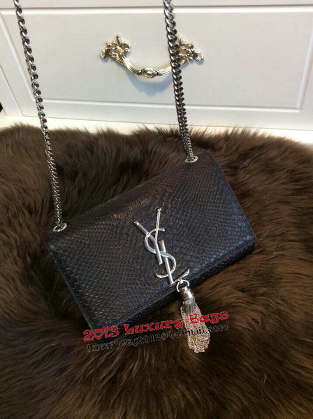 YSL Monogramme Cross-body Shoulder Bag Snake Leather Y31128 Black YSL Monogramme Cross-body Shoulder Bag Snake Leather Y31128 Black