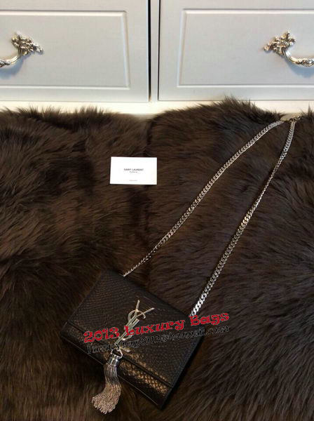 YSL Monogramme Cross-body Shoulder Bag Snake Leather Y31128 Black YSL Monogramme Cross-body Shoulder Bag Snake Leather Y31128 Black