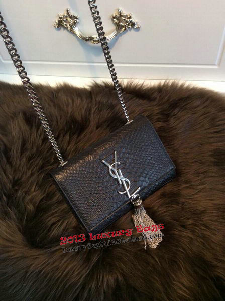 YSL Monogramme Cross-body Shoulder Bag Snake Leather Y31128 Black YSL Monogramme Cross-body Shoulder Bag Snake Leather Y31128 Black