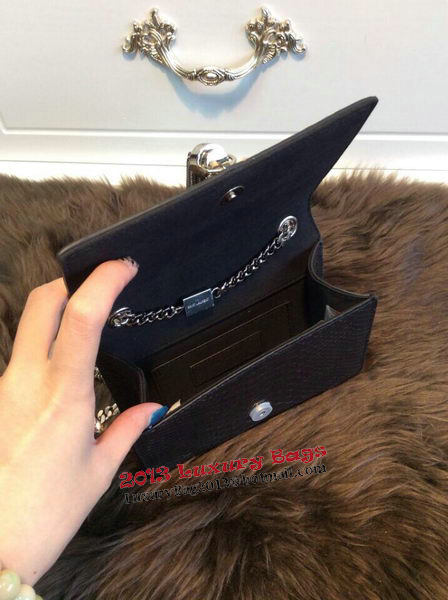 YSL Monogramme Cross-body Shoulder Bag Snake Leather Y31128 Black YSL Monogramme Cross-body Shoulder Bag Snake Leather Y31128 Black