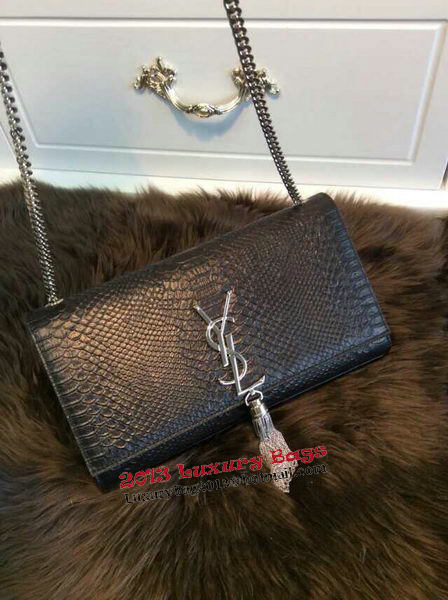 YSL Monogramme Cross-body Shoulder Bag Snake Leather Y31128 Black YSL Monogramme Cross-body Shoulder Bag Snake Leather Y31128 Black