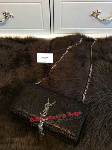 YSL Monogramme Cross-body Shoulder Bag Snake Leather Y31128 Black YSL Monogramme Cross-body Shoulder Bag Snake Leather Y31128 Black