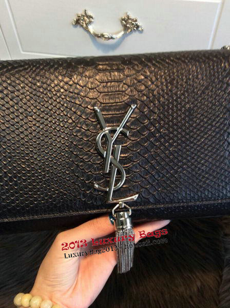 YSL Monogramme Cross-body Shoulder Bag Snake Leather Y31128 Black YSL Monogramme Cross-body Shoulder Bag Snake Leather Y31128 Black