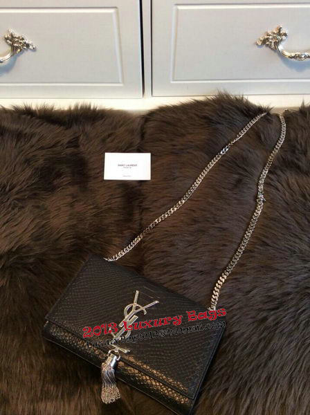 YSL Monogramme Cross-body Shoulder Bag Snake Leather Y31128 Black YSL Monogramme Cross-body Shoulder Bag Snake Leather Y31128 Black