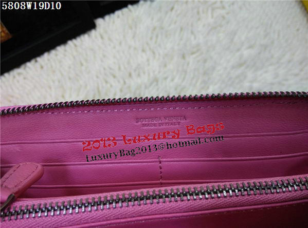 Bottega Veneta Intrecciato Nappa Zip Around Wallet BV5808 Pink Bottega Veneta Intrecciato Nappa Zip Around Wallet BV5808 Pink