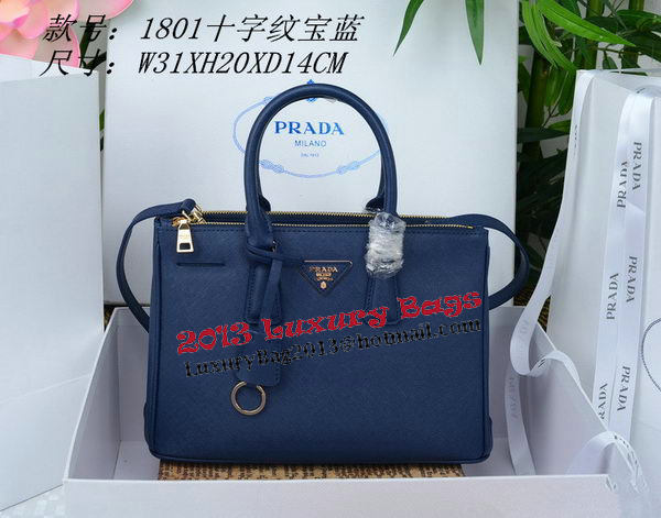 Prada Saffiano Leather Tote Bag PBN1801 Royal Prada Saffiano Leather Tote Bag PBN1801 Royal
