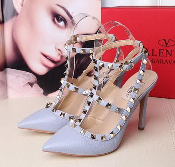 Valentino Litchi Leather Rivet 100mm Sandal VT263YZM SkyBlue Valentino Litchi Leather Rivet 100mm Sandal VT263YZM SkyBlue