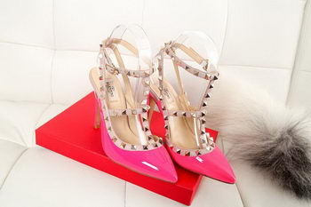 Valentino Patent Leather Rivet 100mm Sandal VT270YZM Rose Valentino Patent Leather Rivet 100mm Sandal VT270YZM Rose
