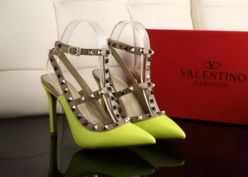 Valentino Patent Leather Rivet 100mm Sandal VT270YZM Yellow Valentino Patent Leather Rivet 100mm Sandal VT270YZM Yellow