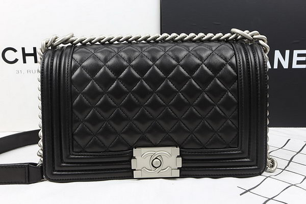 Boy Chanel Flap Shoulder Bags Original Lambskin A67025 Black Boy Chanel Flap Shoulder Bags Original Lambskin A67025 Black