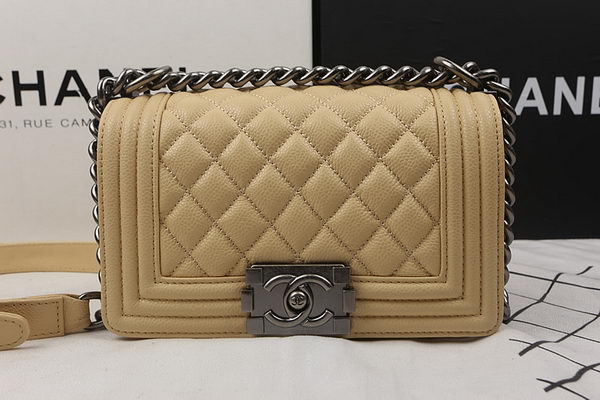 Boy Chanel mini Flap Bag Apricot Cannage Pattern A67025 Silver Boy Chanel mini Flap Bag Apricot Cannage Pattern A67025 Silver