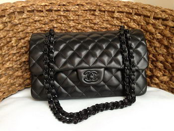 Chanel 2.55 Series Flap Bag Original Lambskin Leather A1112 Black Chanel 2.55 Series Flap Bag Original Lambskin Leather A1112 Black