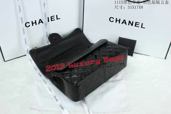 Chanel Classic Flap Bag Sheepskin Leather A1113 Black Chanel Classic Flap Bag Sheepskin Leather A1113 Black