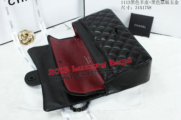 Chanel Classic Flap Bag Sheepskin Leather A1113 Black Chanel Classic Flap Bag Sheepskin Leather A1113 Black