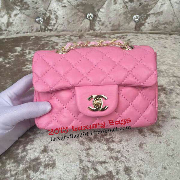 Chanel Classic MINI Flap Bag Sheepskin Leather A1115 Pink Chanel Classic MINI Flap Bag Sheepskin Leather A1115 Pink