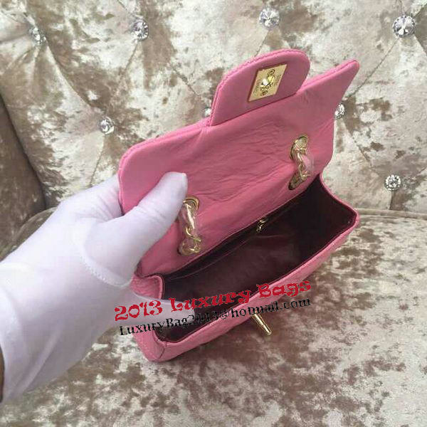 Chanel Classic MINI Flap Bag Sheepskin Leather A1115 Pink Chanel Classic MINI Flap Bag Sheepskin Leather A1115 Pink