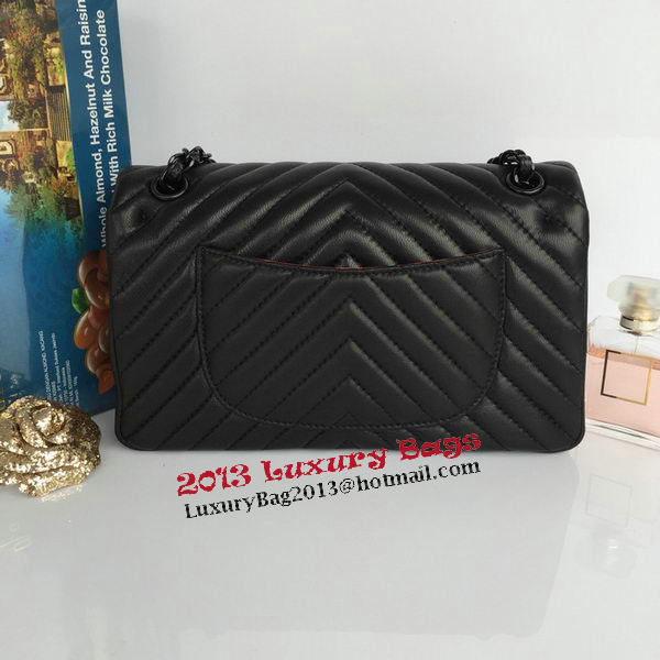 Chanel Lambskin Chevron Quilting Classic Flap Bag AO1112 Black Chanel Lambskin Chevron Quilting Classic Flap Bag AO1112 Black