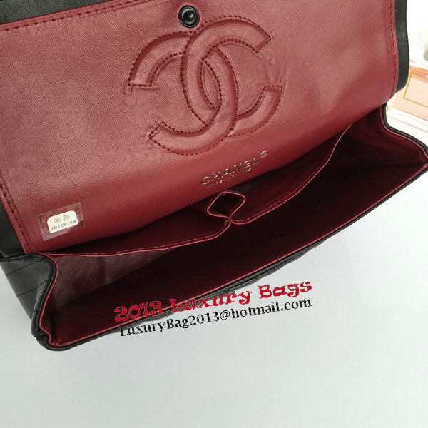 Chanel Lambskin Chevron Quilting Classic Flap Bag AO1112 Black Chanel Lambskin Chevron Quilting Classic Flap Bag AO1112 Black