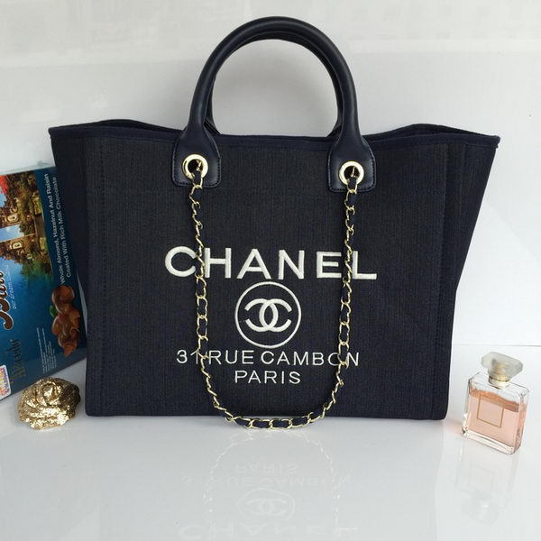 Chanel Large Canvas Tote Shopping Bag A68046 Royal Chanel Large Canvas Tote Shopping Bag A68046 Royal