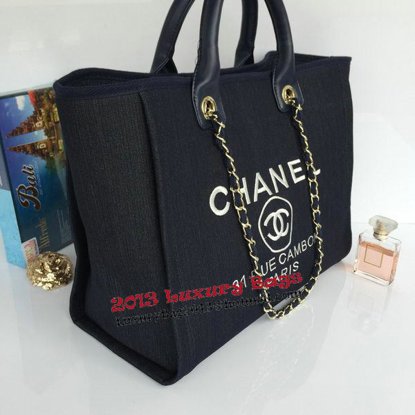 Chanel Large Canvas Tote Shopping Bag A68046 Royal Chanel Large Canvas Tote Shopping Bag A68046 Royal
