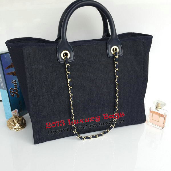 Chanel Large Canvas Tote Shopping Bag A68046 Royal Chanel Large Canvas Tote Shopping Bag A68046 Royal