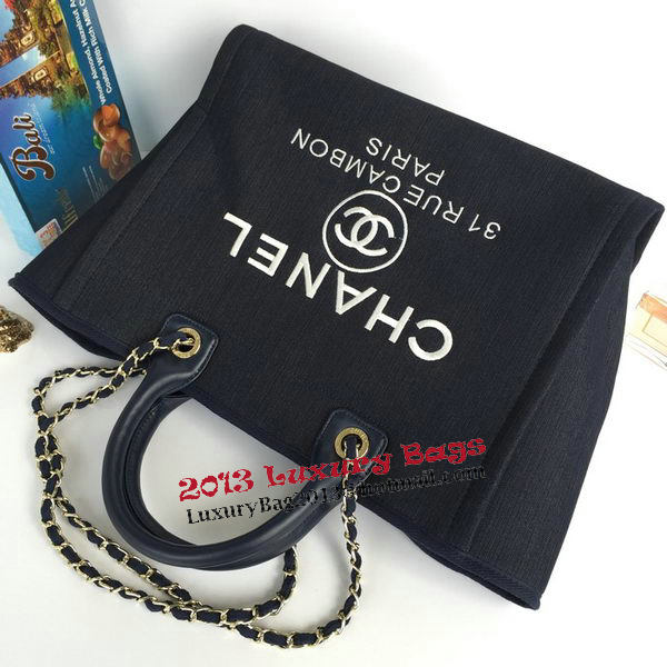 Chanel Large Canvas Tote Shopping Bag A68046 Royal Chanel Large Canvas Tote Shopping Bag A68046 Royal