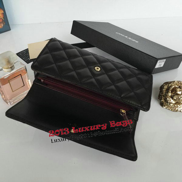 Chanel Matelasse Long Wallet Black Sheepskin Leather A50096 Gold Chanel Matelasse Long Wallet Black Sheepskin Leather A50096 Gold