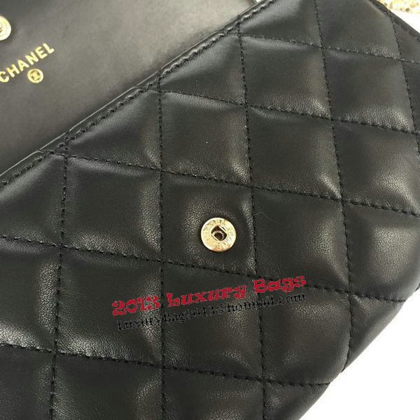 Chanel Matelasse Long Wallet Black Sheepskin Leather A50096 Gold Chanel Matelasse Long Wallet Black Sheepskin Leather A50096 Gold
