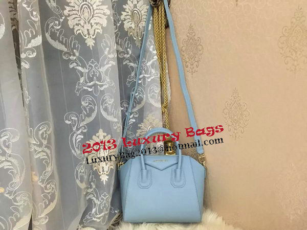 Givenchy mini Antigona Bag Goat Leather G1900 SkyBlue Givenchy mini Antigona Bag Goat Leather G1900 SkyBlue