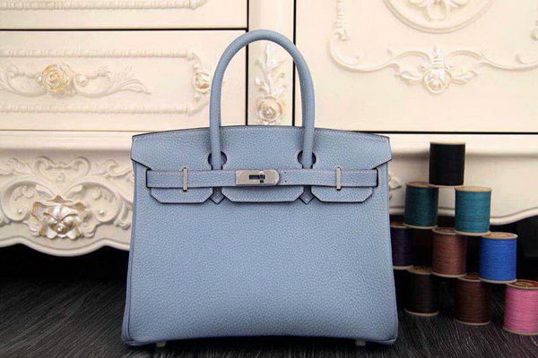 Hermes Birkin 35CM 30CM Tote Bag Original Leather HB35O Light Blue Hermes Birkin 35CM 30CM Tote Bag Original Leather HB35O Light Blue