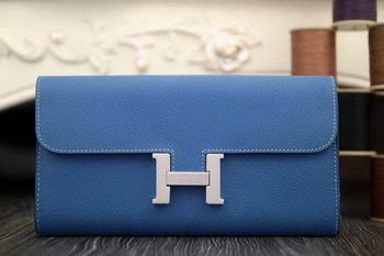 Hermes Constance Long Wallets Original Leather HA909 Blue Hermes Constance Long Wallets Original Leather HA909 Blue