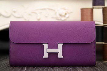 Hermes Constance Long Wallets Original Leather HA909 Purple Hermes Constance Long Wallets Original Leather HA909 Purple