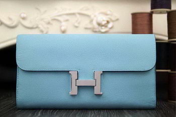 Hermes Constance Long Wallets Original Leather HA909 SkyBlue Hermes Constance Long Wallets Original Leather HA909 SkyBlue