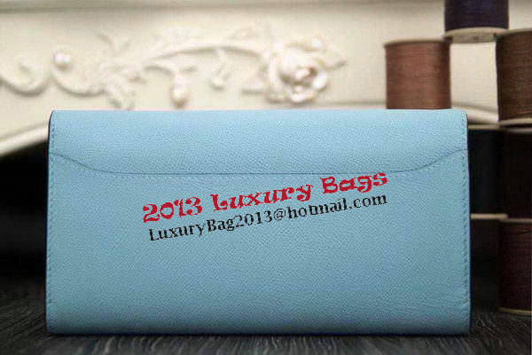 Hermes Constance Long Wallets Original Leather HA909 SkyBlue Hermes Constance Long Wallets Original Leather HA909 SkyBlue