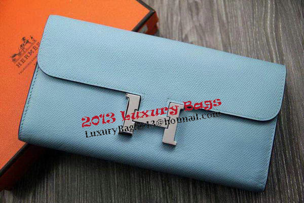 Hermes Constance Long Wallets Original Leather HA909 SkyBlue Hermes Constance Long Wallets Original Leather HA909 SkyBlue