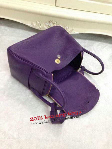 Hermes Lindy 30CM Purple Leather Shoulder Bag HLD30 Gold Hermes Lindy 30CM Purple Leather Shoulder Bag HLD30 Gold