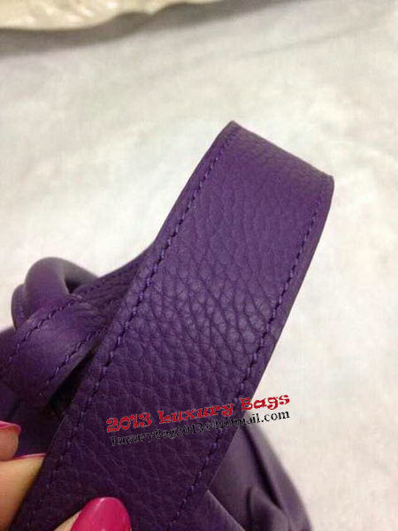 Hermes Lindy 30CM Purple Leather Shoulder Bag HLD30 Gold Hermes Lindy 30CM Purple Leather Shoulder Bag HLD30 Gold