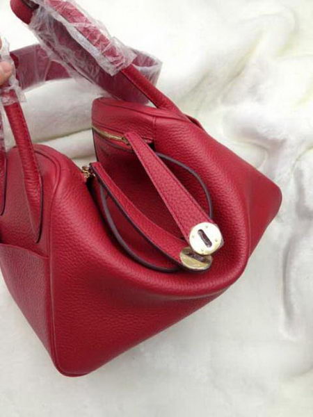Hermes Lindy 30CM Red Leather Shoulder Bag HLD30 Gold Hermes Lindy 30CM Red Leather Shoulder Bag HLD30 Gold
