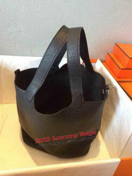 Hermes Picotin Lock 22cm Bags Litchi Leather HPT22 Black Hermes Picotin Lock 22cm Bags Litchi Leather HPT22 Black
