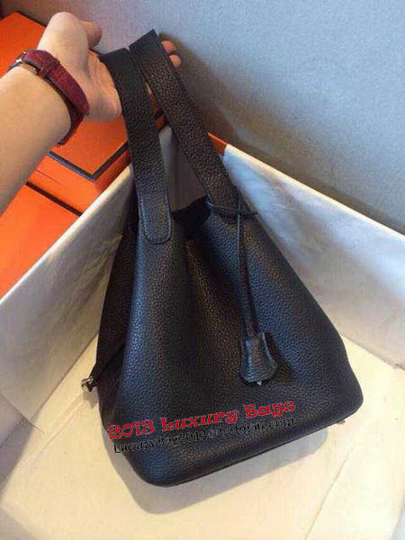 Hermes Picotin Lock 22cm Bags Litchi Leather HPT22 Black Hermes Picotin Lock 22cm Bags Litchi Leather HPT22 Black