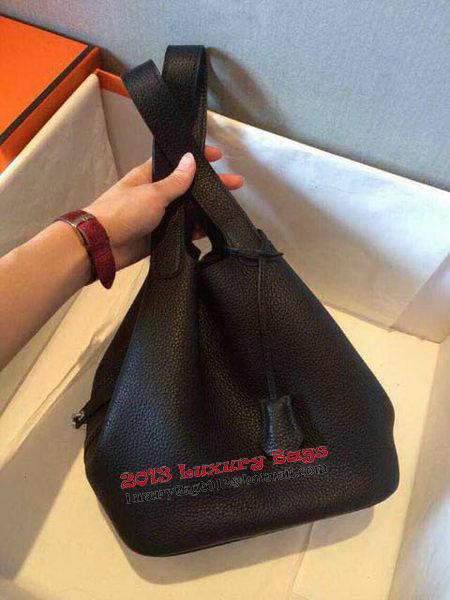 Hermes Picotin Lock 22cm Bags Litchi Leather HPT22 Black Hermes Picotin Lock 22cm Bags Litchi Leather HPT22 Black
