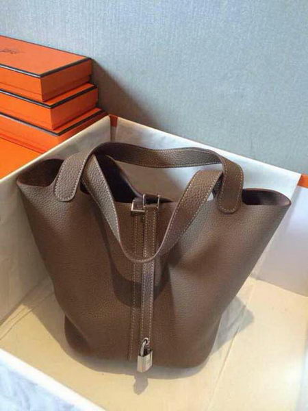 Hermes Picotin Lock 22cm Bags Litchi Leather HPT22 Grey Hermes Picotin Lock 22cm Bags Litchi Leather HPT22 Grey